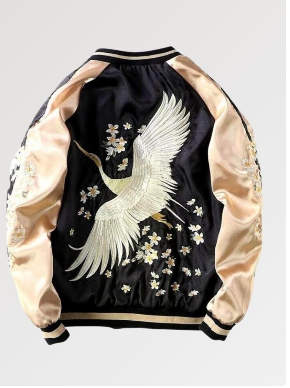 Japanese Sukajan Crane Bomber Jacket